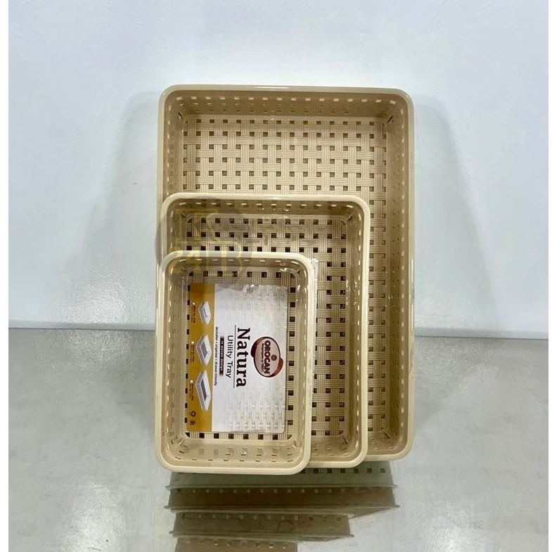 NATURA TRAY UTILITY TRAY IN WOVEN DESIGN (2COLOR) | Shopee Philippines