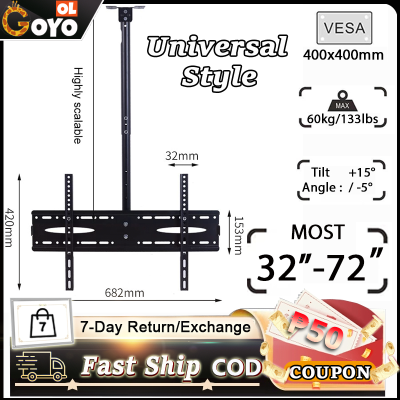 Universal ceiling LCD TV Wall-mounted 32-70 inch rotary tilting display ...