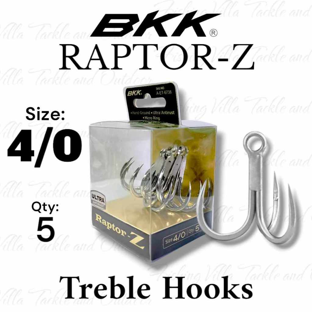 Hameçon Bkk Raptor-Z Strong – Tôle Blanche Mer – Taille 8/0 à 5/0 – Neuf