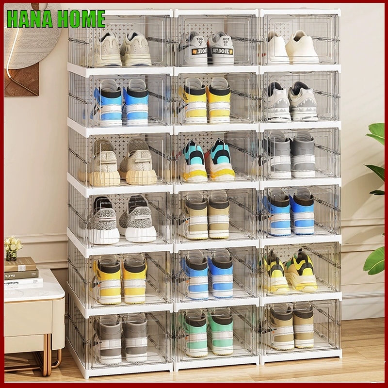 Transparent Foldable Shoe Rack Cabinet Storage Organizer Box Shelf Shoe ...