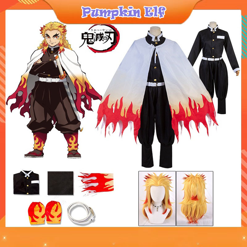 Anime Rengoku Kyoujurou Cosplay Kimono Demon Slayer Cosplay Costume ...