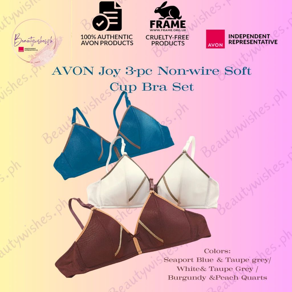 Avon bra Joy 3-pc Non-wire Soft Cup Bra Set | Shopee Philippines