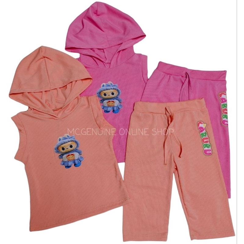 Labubu Muscle Hoodie With Pants For Girls 2-3 Years old | Shopee ...