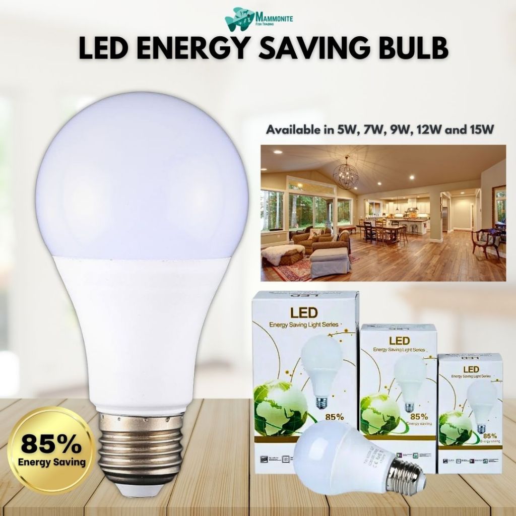 LED Bulb White Light 5W|7W|9W|12W|15W 85% Energy Saving Bulb High ...