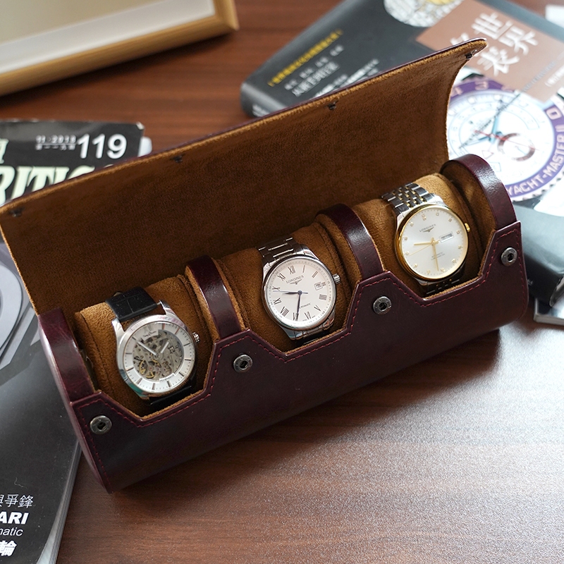 Watch Box Organizer For Mens Watch Case Travel Roll Portable 3 Watch ...