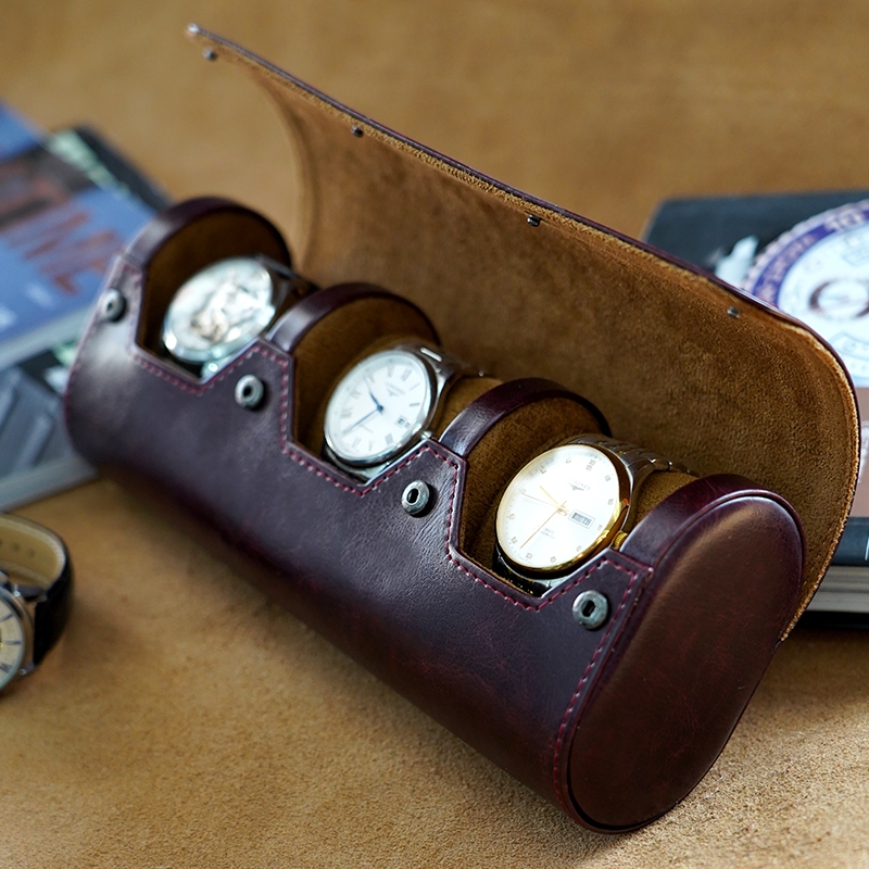Watch Box Organizer For Mens Watch Case Travel Roll Portable 3 Watch ...