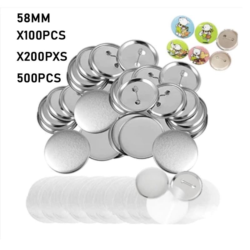 58mm 100Pcs/200pcs/ 500pcs Set Button Maker Machine Material DIY Pin ...