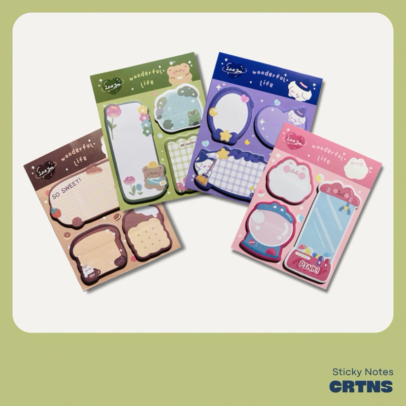 Cute Cartoon Sticky Notes Sheet Pad | Paper | CRIATIONS | Shopee ...