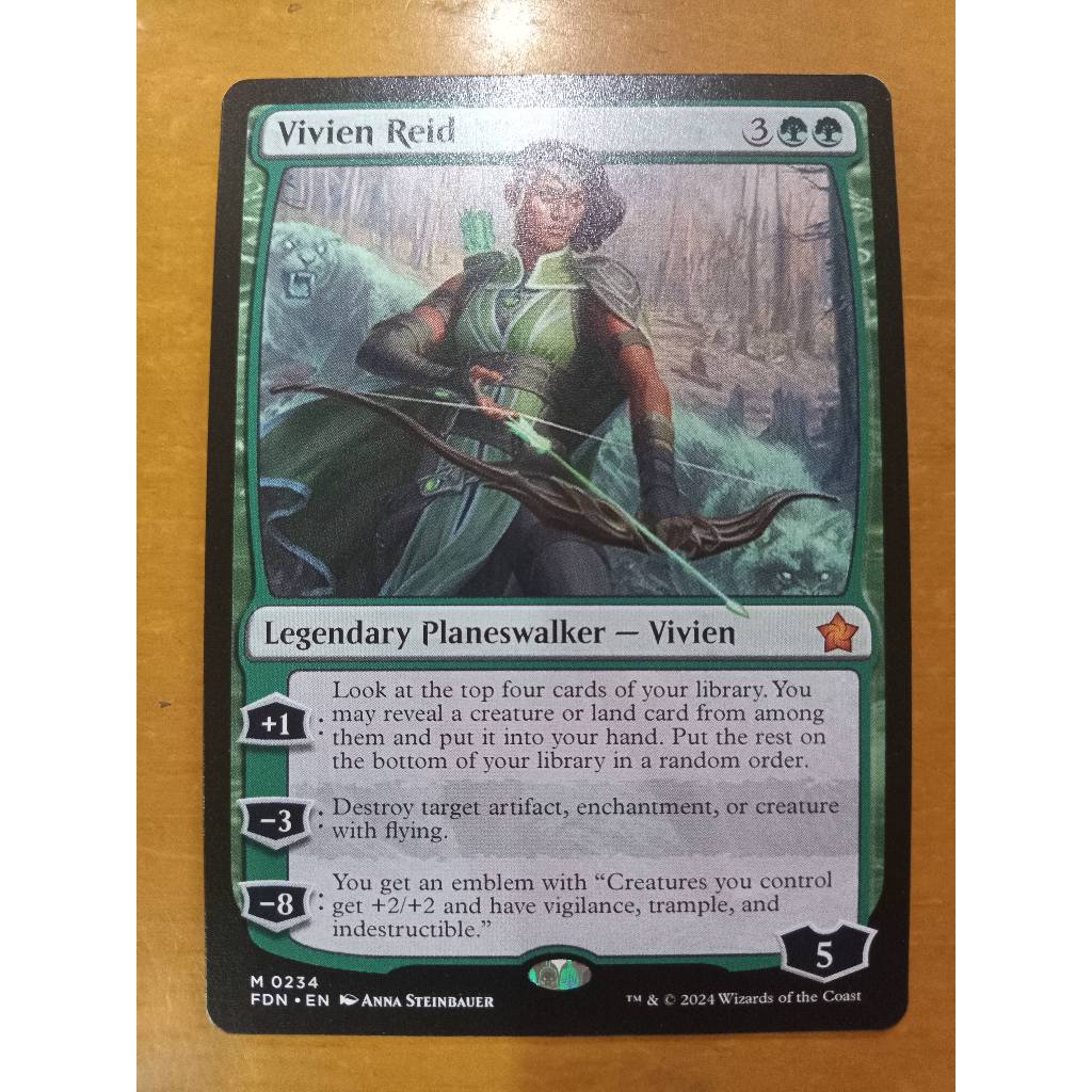 mtg vivien cards Magic: The Gathering - Vivien, Nature's Avenger - Foil Planeswalker Deck Exclusive Create a 3/3 green Beast creature token MtG 2019 Core Set Mythic