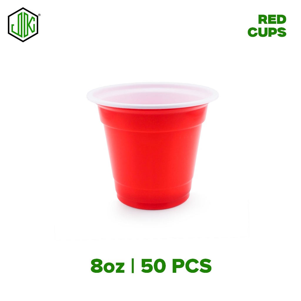 JKM 50pcs Red Cups 8oz For Beer Pong Party Drinking Cup | Shopee ...