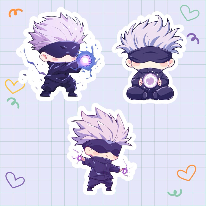 Satoru Gojo Chibi Sticker Pack | Jujutsu Kaisen Waterproof Laminated ...