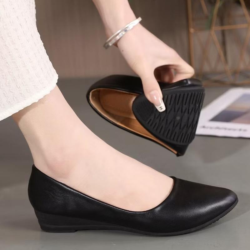 inch Wedge Heels Shoes For Women Pointed Toe Black Shoes Good For Formal  Work Attire School