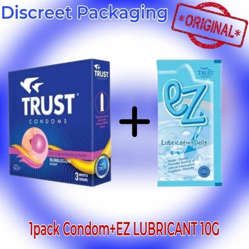 TRUST CONDOM (All Variants of choice 1pack)+ EZ Lubricant 10ml | Shopee ...