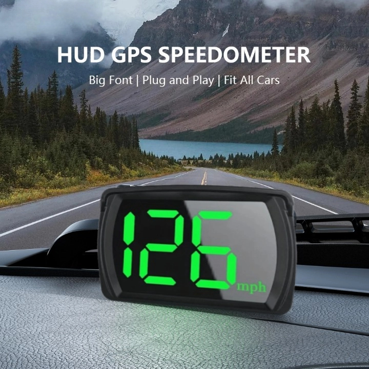 Car HUD Headup Display MPH GPS Digital Speedometer with LED Large Font ...