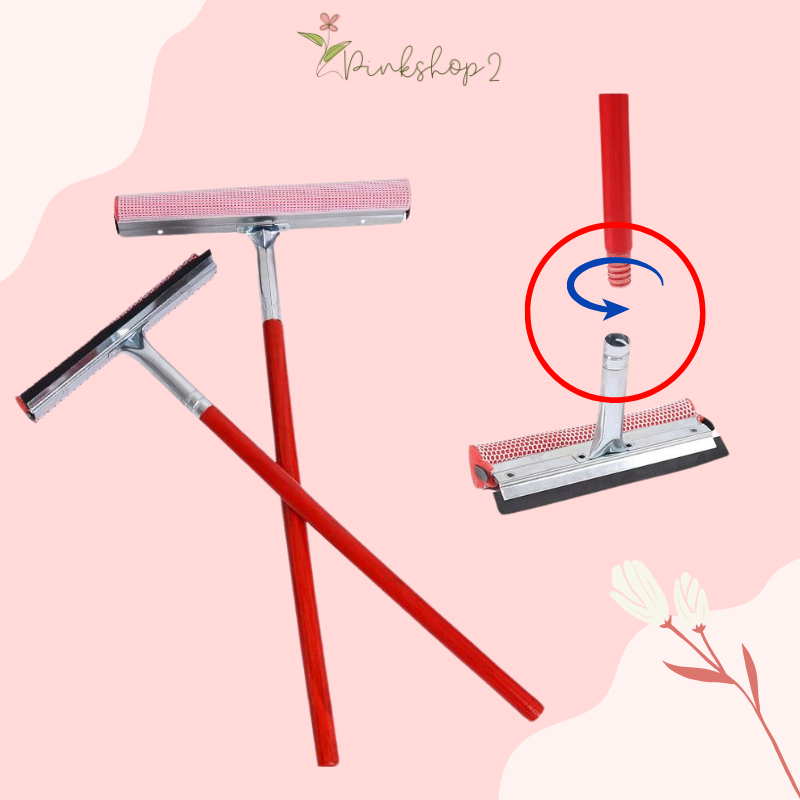 Glass Wiper With Wood Handle Red 20 X 60cm,25 X 60cm,30 X 60Cm | Shopee ...
