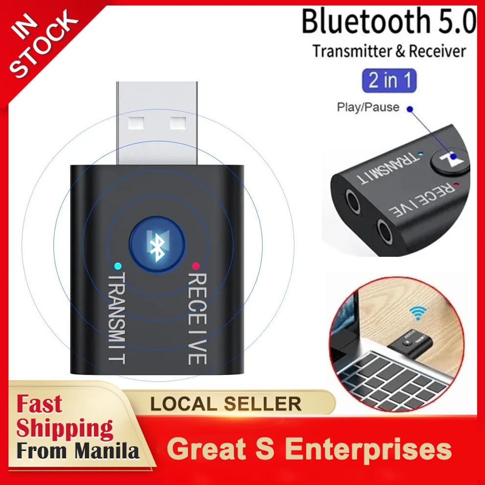 2 in 1 Wireless Transmitter Adapter USB Bluetooth 5.0 Transmitter ...