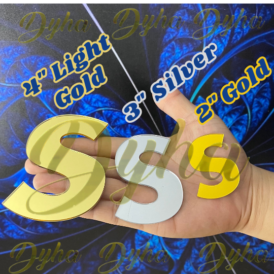 Acrylic Letters and Numbers [THICKNESS: 2mm] [HEIGHT: 2inches] Gold ...