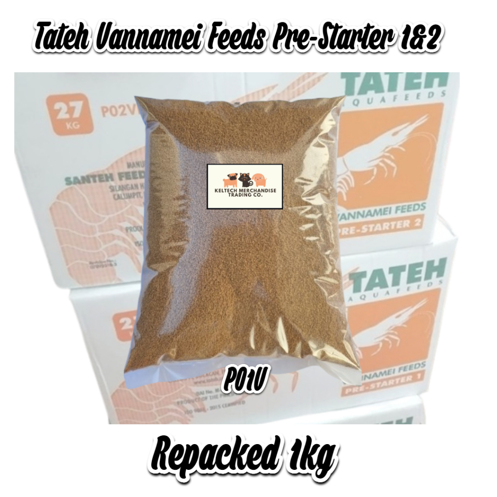 Tateh Aquafeeds Vannamei Feeds Pre-Starter 1&2 PO1-PO2 Repacked 1kg ...