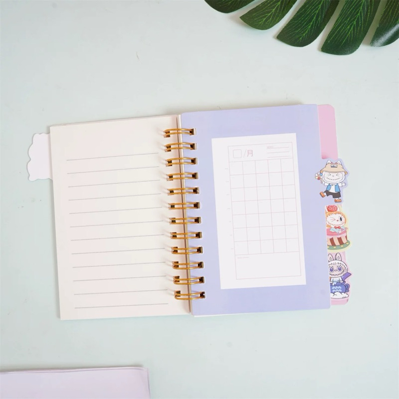 labubu cartoon mini notebook book A7 student note diary learning hand ...
