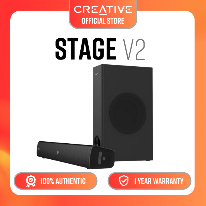 Creative Stage V2 Soundbar With Subwoofer Bluetooth Tv Arc