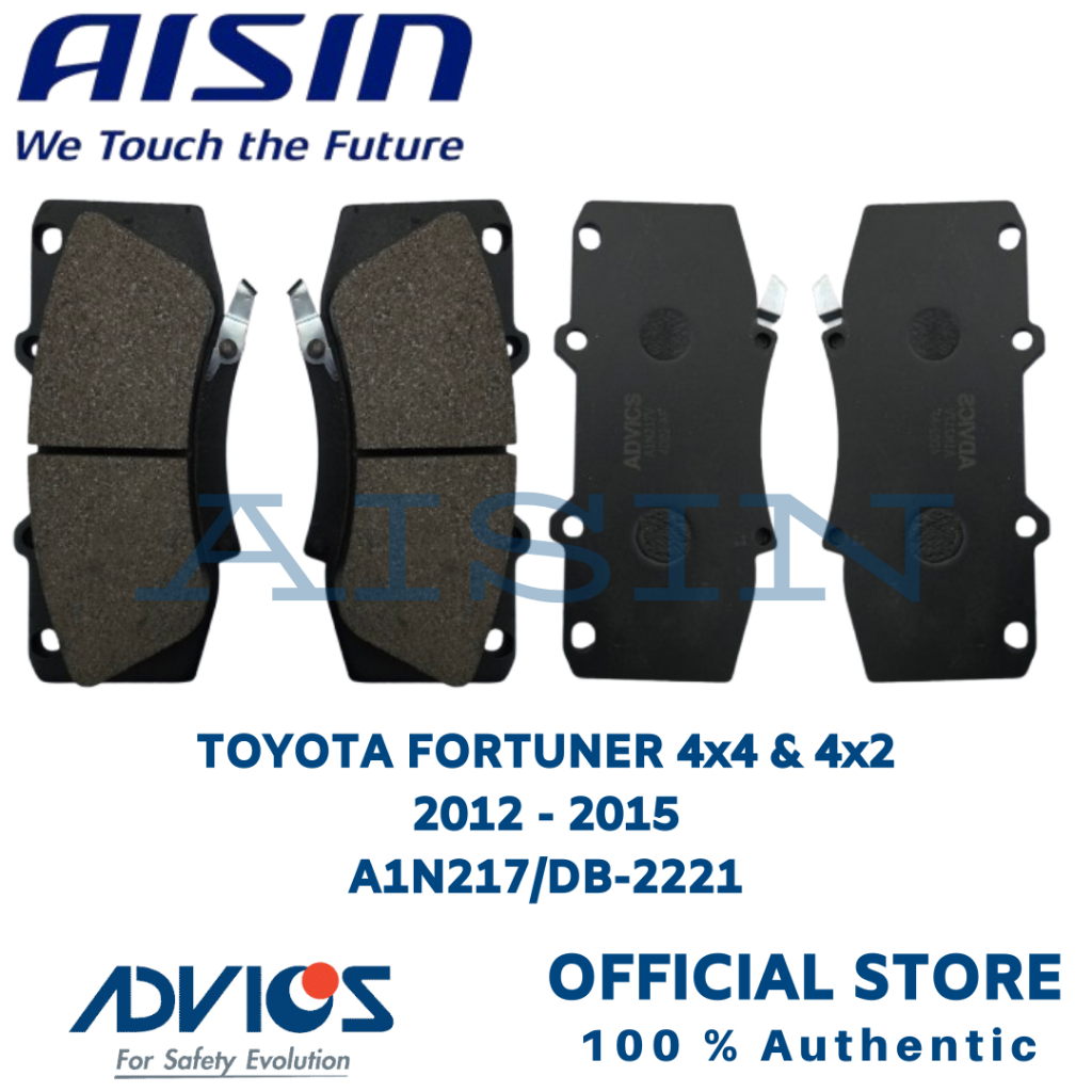 AISIN / ADVICS Brake Pad Front for Toyota Fortuner 4x2, 4x4 2012-2015 ...