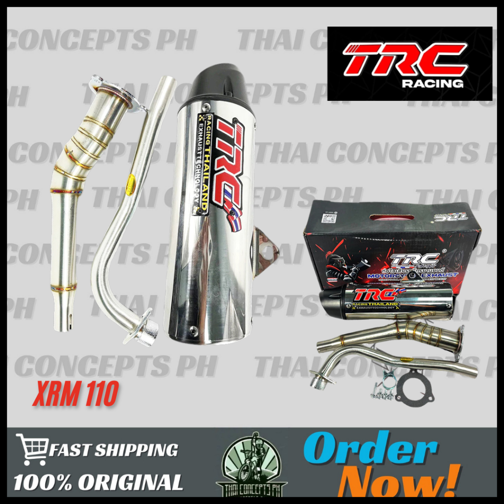 TRC RACING XRM 110 POWER PIPE MUFFLER EXHAUST WITH REMOVABLE SILENCER ...