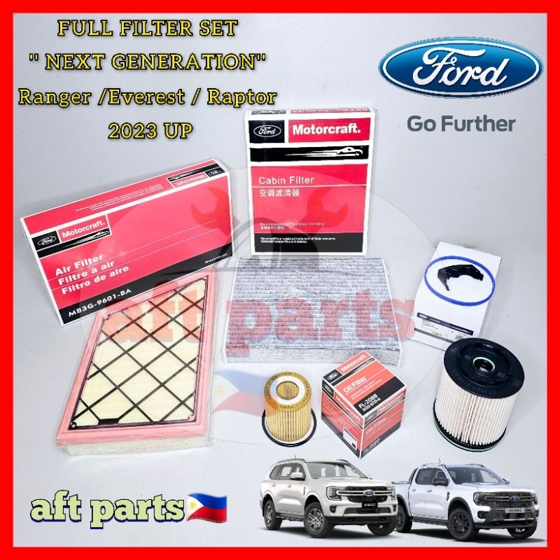 Next Gen FULL FILTER SET Ford Ranger Oil Everest Fuel Raptor Cabin Air ...