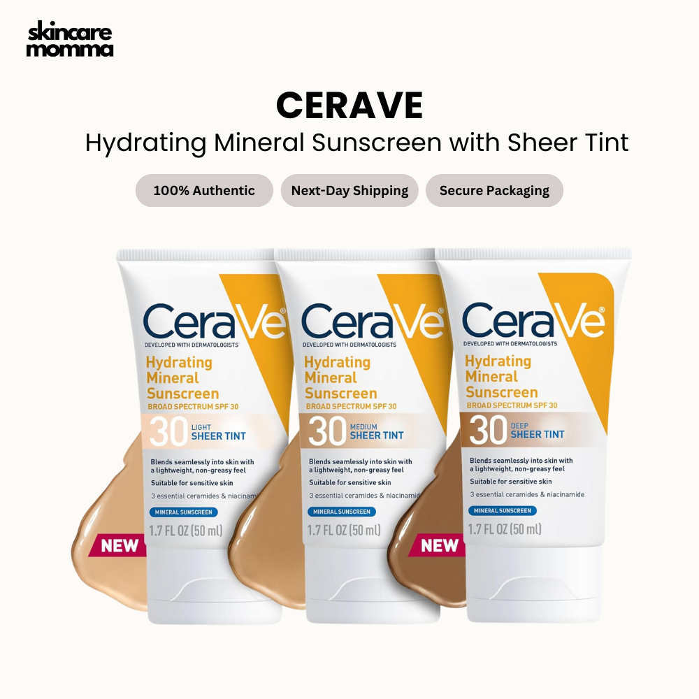 Cerave Hydrating Mineral Sunscreen Spf With Sheer Tint Shopee Philippines