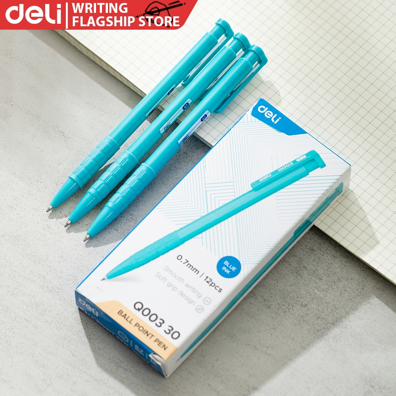 Deli Ballpoint Pen 0.7mm Blue Ball Pen | Shopee Philippines