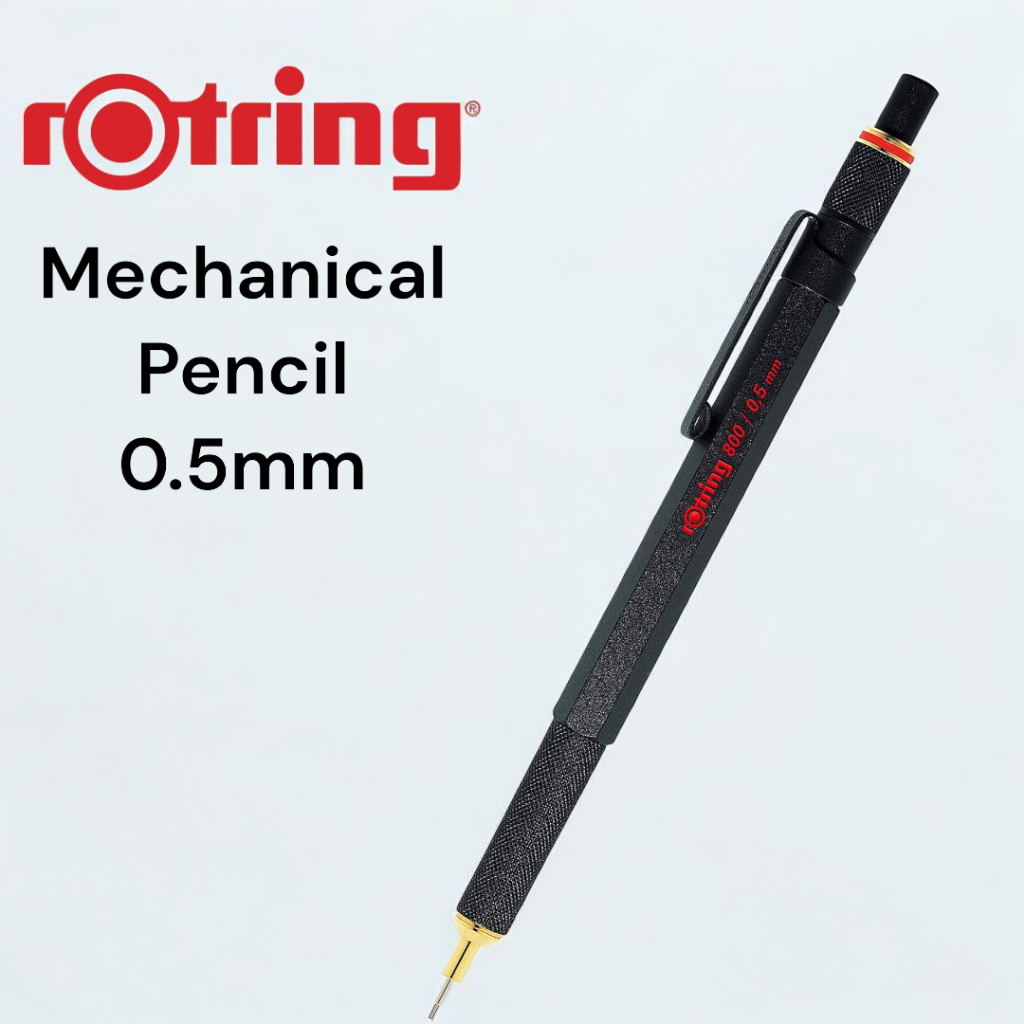 Rotring ROTRING800 Black Mechanical Pencil 0.5mm, Rotary Knock Type ...