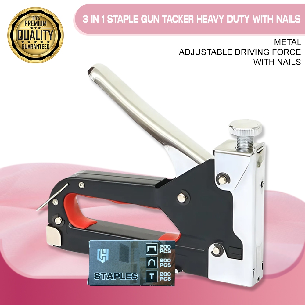 3 IN 1 Staple Gun Tacker Heavy Duty with Nails | Shopee Philippines