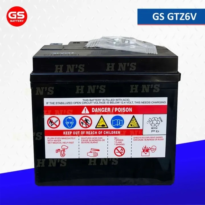 GS Battery GTZ6V Motorcycle Battery ( Maintenance Free ) for Honda ...