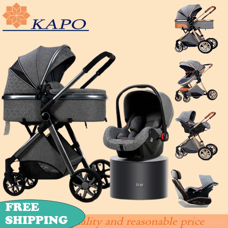 【3-in-1 Luxury】KAPO Baby Stroller Lightweight&Foldable,Reversible Seat for  Newborn to Toddler(0-36M)