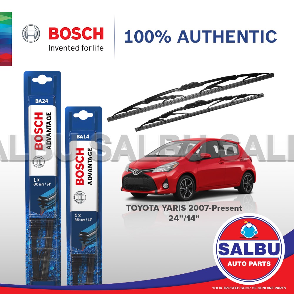 BOSCH Advantage Wiper Blade Set for TOYOTA Yaris 2007-Present (24"/14 ...