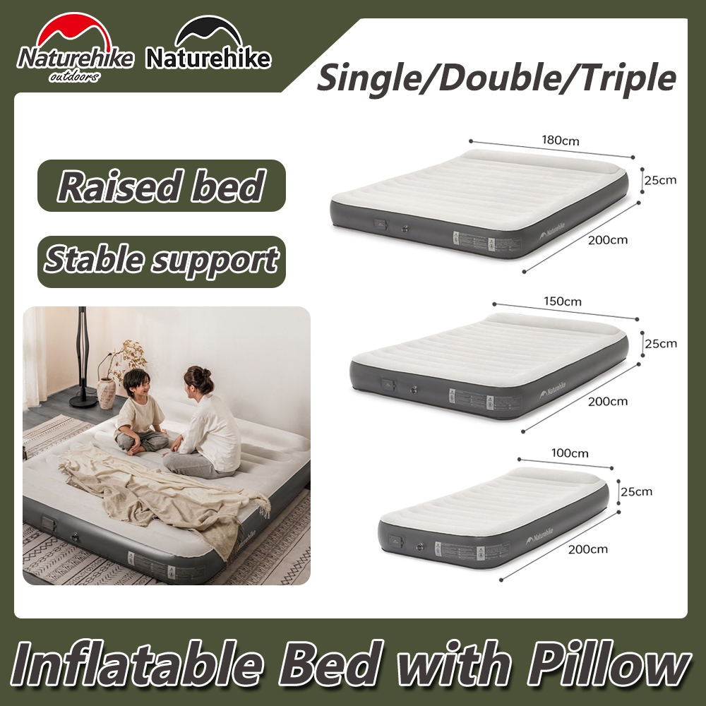 Naturehike Inflatable Bed with Pillow Built-in Pump Indoor Outdoor 1/2 ...