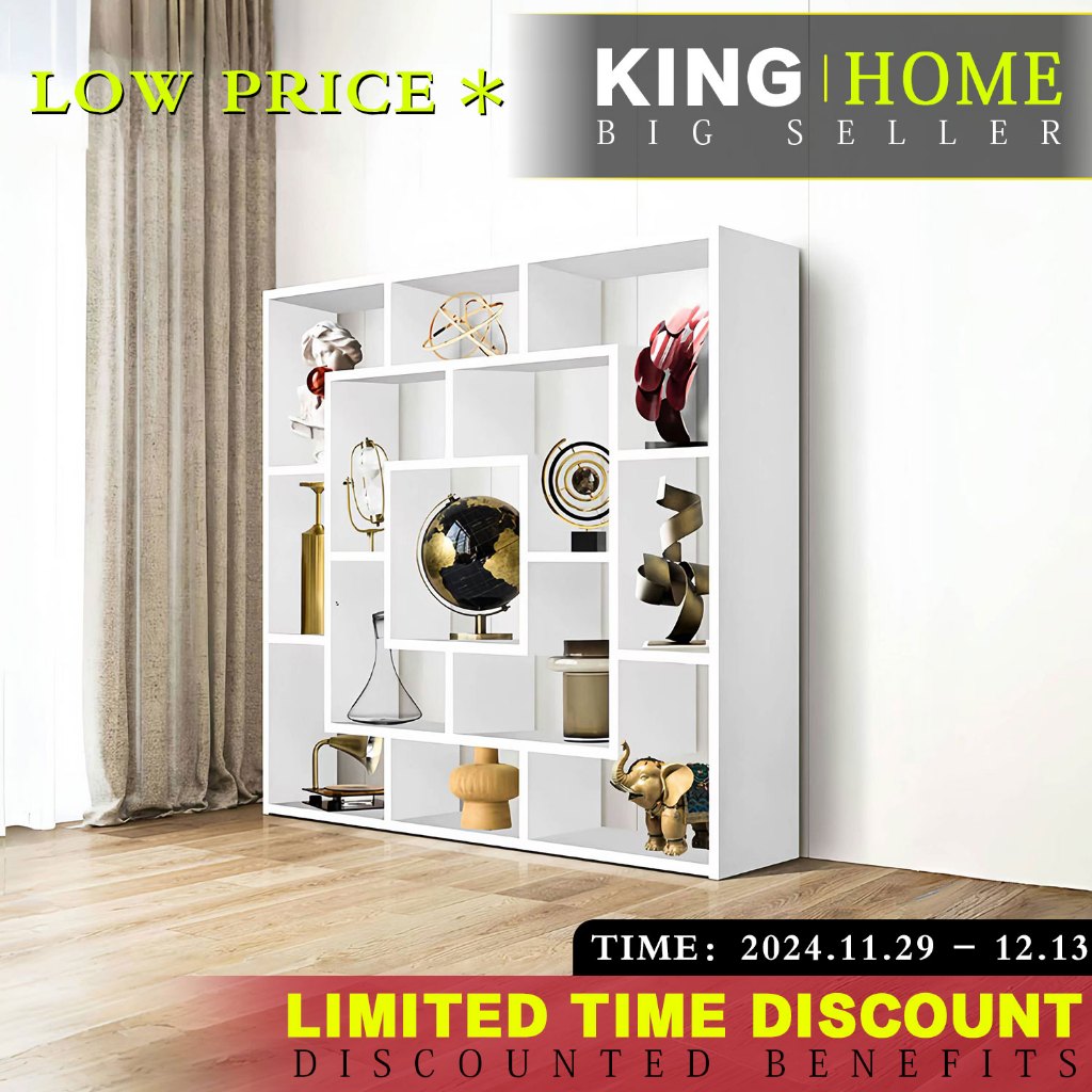 KING HOME Multi functional bookshelf storage rack display rack wooden ...