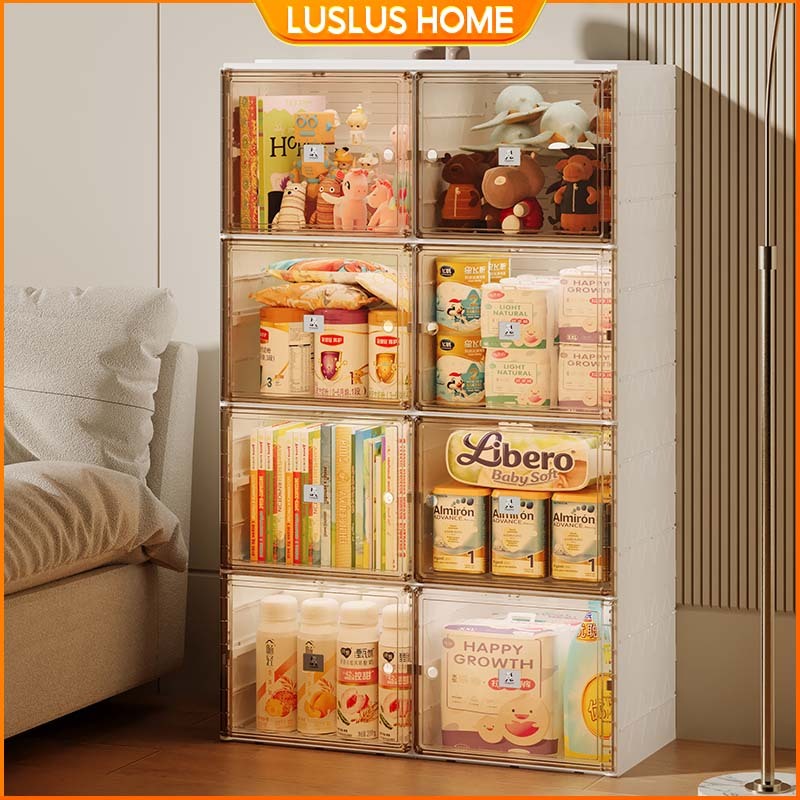 LUS Foldable Baby Storage Cabinet Home Organizer Bag Display Box Toy ...