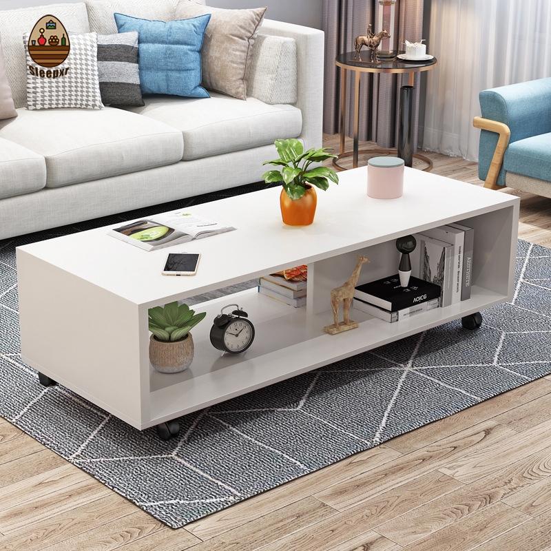 Modern Movable Coffee Table Living Room Center Table Sofa Desk with ...