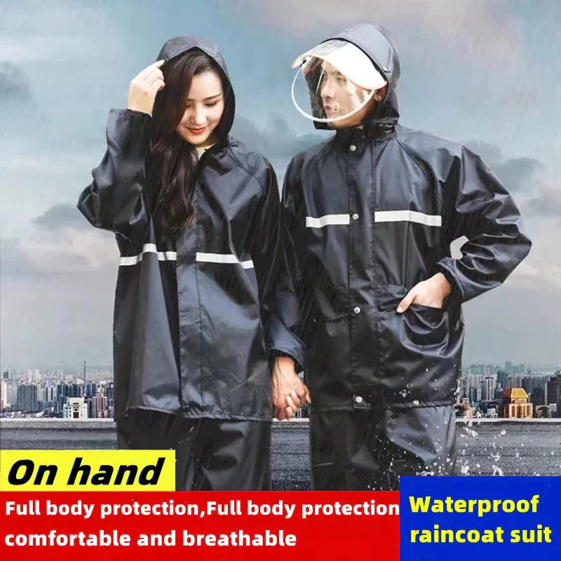 Raincoat Men s and Women s Split Raincoat Reflective raincoat set adult raincoat Motorcycle raincoat Shopee Philippines