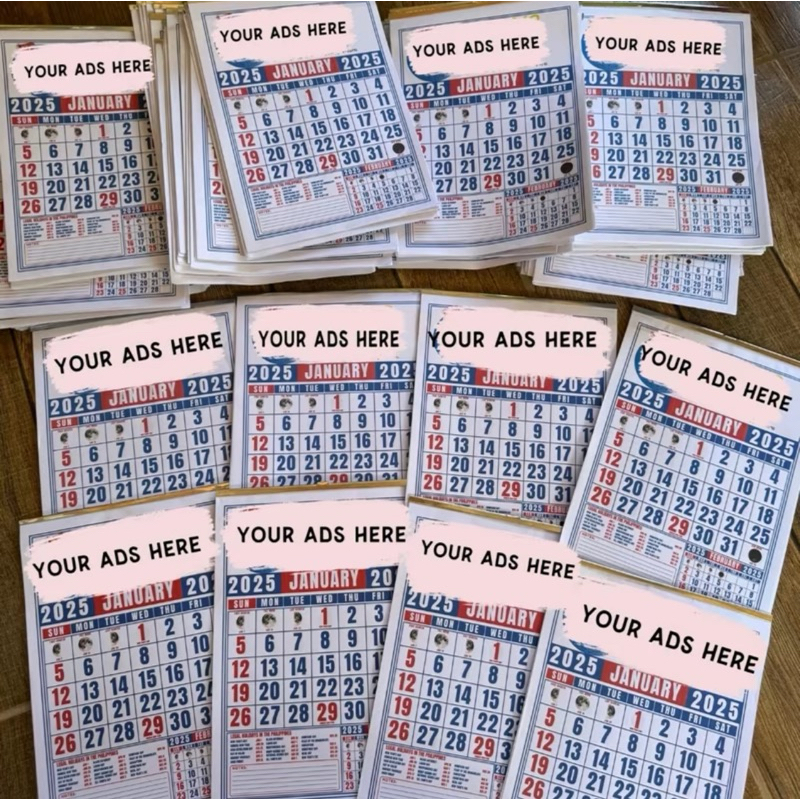 Custom Commercial Calendar with high tide & low tide A3 and A4 size