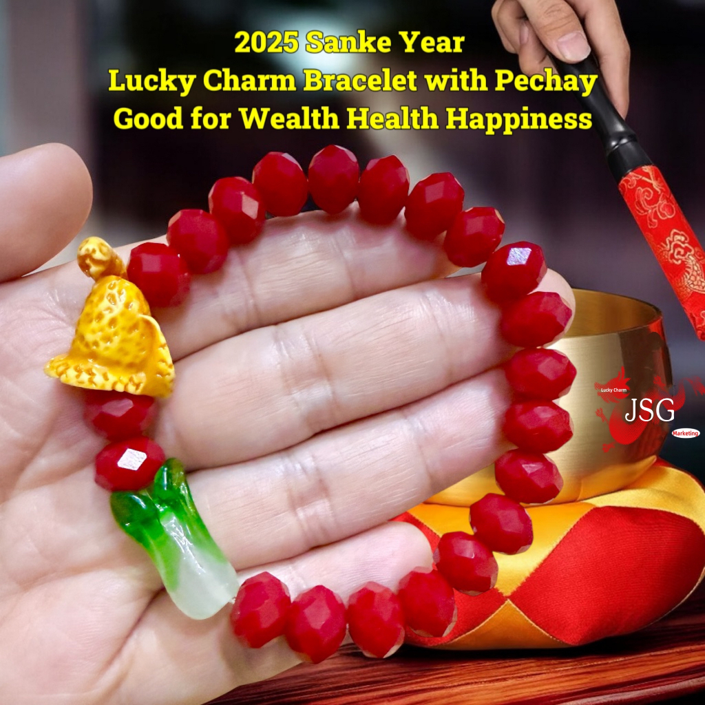 2026 Year of the Water Horse Lucky charm bracelet with Pechay 10mm ...