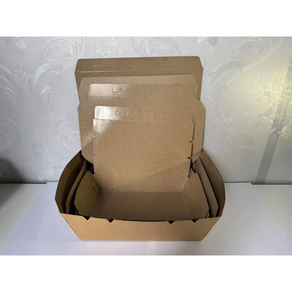 【25pcs】Earthpack Disposable Kraft Lunch Box Paper Food Container Box ...