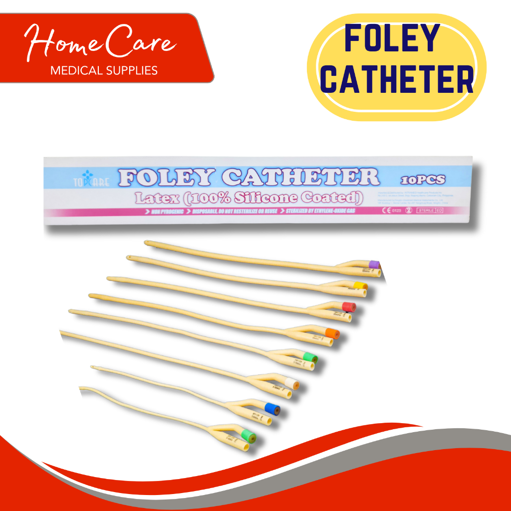 Foley Catheter Balloon 2-way Silicone coated (10 Pieces) - BOX TOPCARE ...