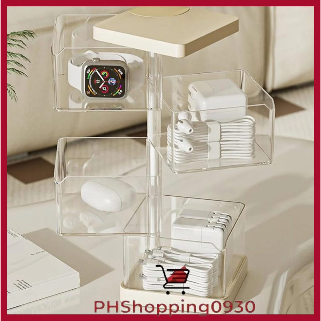 Multi-layer Rotating Cosmetic Storage Box Transparent Jewelry Ornament ...