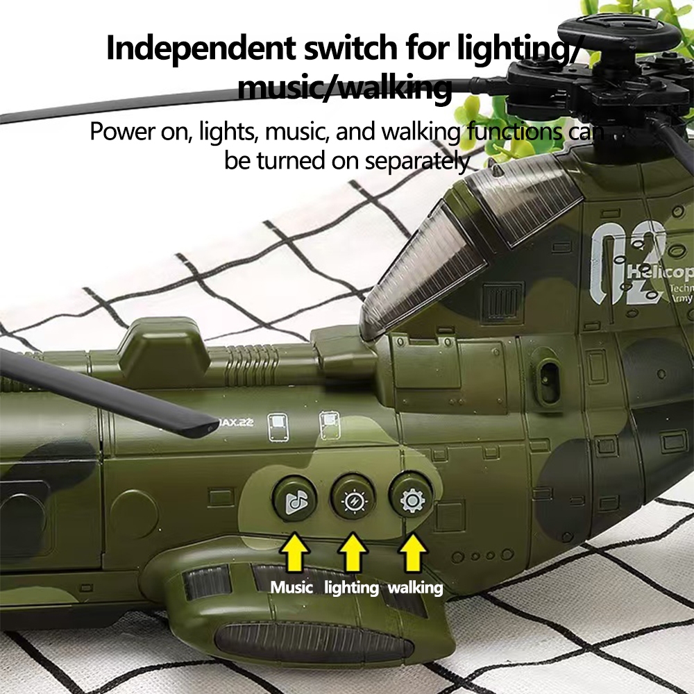 Electric Dual Rotor Military Transport Aircraft Model Boys Children ...