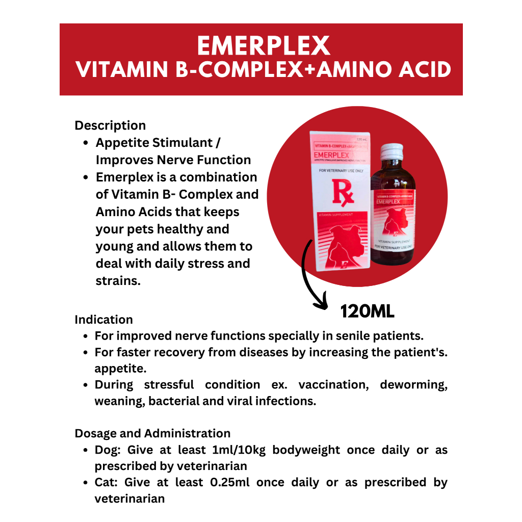 Emerplex for Dogs and Cats 120 mL Vitamin B Complex Syrup Oral ...