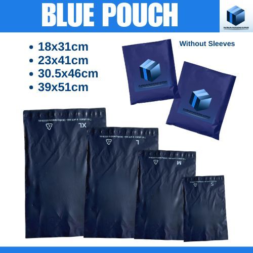 100PCS Blue Pouch Shipping Pouch S,M,L, XL With Print | Without Sleeves ...