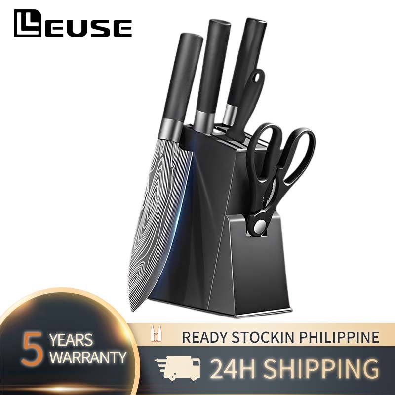【LEUSE】Stainless steel knife set - chef knife, bread knife, utility ...
