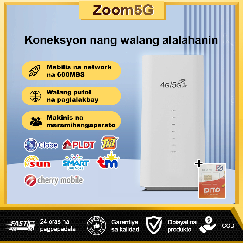 Libreng SIM Card! Mabilis na 4G/5G WiFi Router, 600Mbps, AC1200 Dual ...