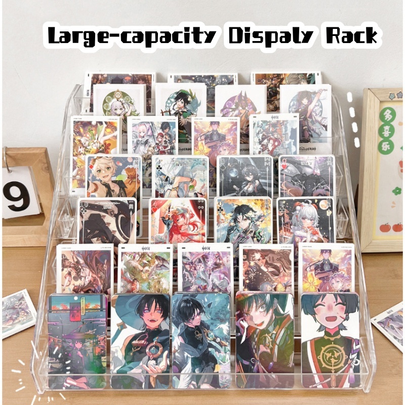 big Capacity Multilayer Acrylic Anime Badge Photocards Cosmetic Ladder ...